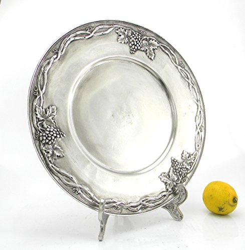 Cavagnini, Tischset aus Zinn, Durchmesser 32 cm. Handgefertigt in Italien, solide und elegant