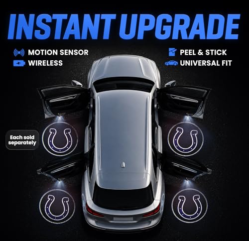 Image of LED Car Door Light - Officially Licensed NFL Wireless Projector - Show Your Team Pride - Battery Powered, Easy Install