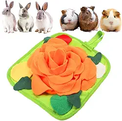 LOPERDEVE Tapete De Alimentação Para Coelhos, Brinquedo Interativo Pequenos Animais, 29X29 Cm, Porquinhos-Da-Índia, Furões, Chinchilas, Laranja
