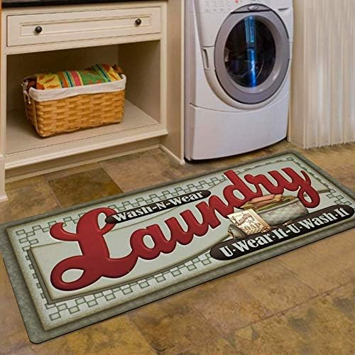 USTIDE Laundry Room Rug, Laundry Mat Floor Runner Carpet Loads of Fun Rug,20''x48''