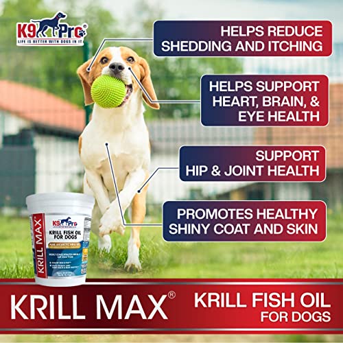 Krill Oil For Dogs Omega Bites - Fish Oil For Dogs - Dog Shedding Supplement - Deshedding Vitamins Anti Itch Omega Chews Krill Oil Dog Chews Antioxidant For Shed Control Omega 3 6 9 For Dogs #TOP4
