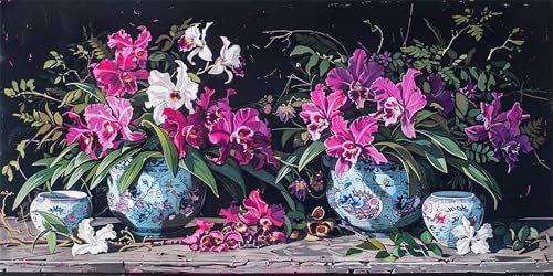 Broderie diamant fleurs et bouteille 100x200cm pour adulte débutant