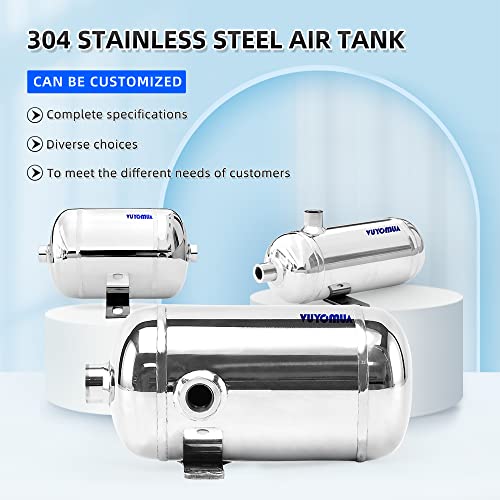 Image of 0.15Gallon 304 Stainless Steel High Pressure Mini Small Portable Air Tank Air Reservoir Water Storage Tank (SS-0.5L)