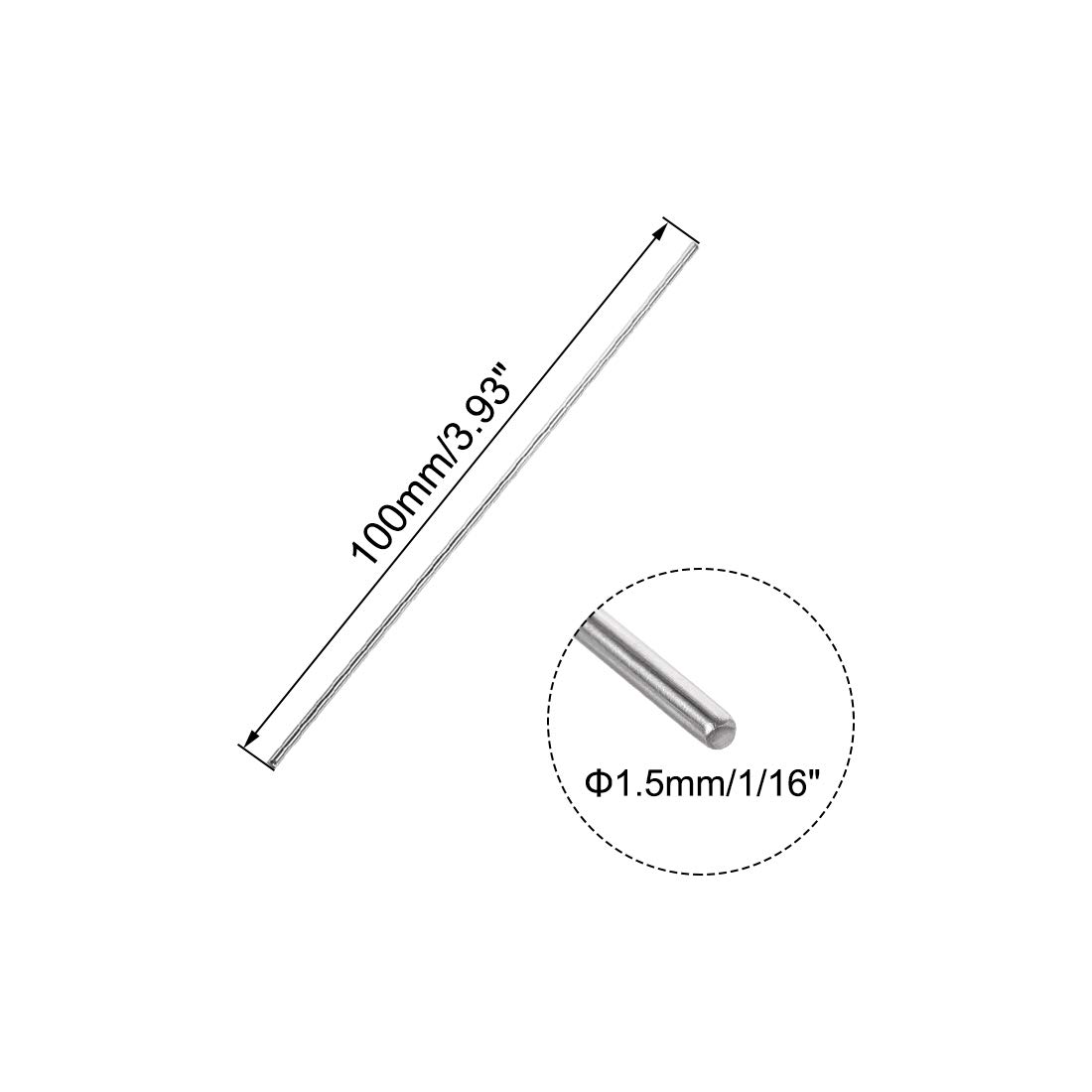 Uxcell 304 Stainless Steel Solid Round Rod – 5mm X 150mm (3pcs) For DIY & Crafts - View #11