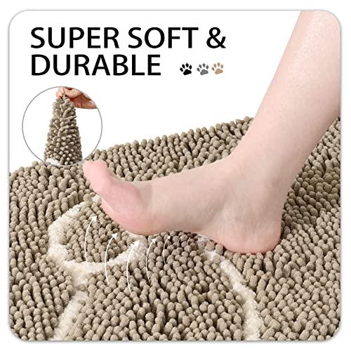 Ompaa Indoor Muddy Door Mats For Dirty Dogs Paws And Mud Shoes, 32X20 Camel, Funny Inside Welcome Absorbent Chenille Doormat For Home Front Back Door Entryway Rug, Non Slip Washable Low-Profile #TOP3