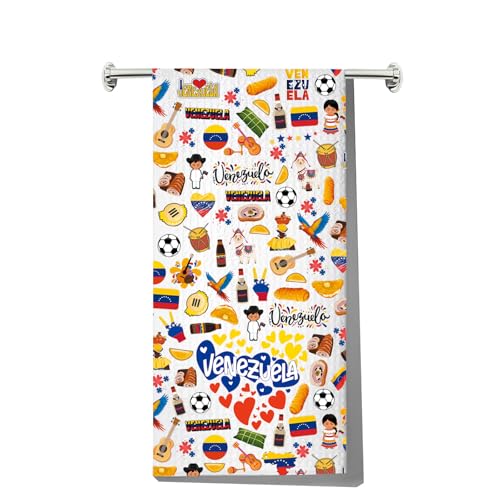 JNIAP Venezuelan Kitchen Towel Venezuela Lover Gifts Venezuelan Dish Towel Venezuela Hand Towel (Venezuela Ball kt)