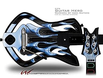 Metal Flames Blue Decal Style Skin - fits Warriors Of Rock Guitar Hero Guitar GUITAR NOT INCLUDED