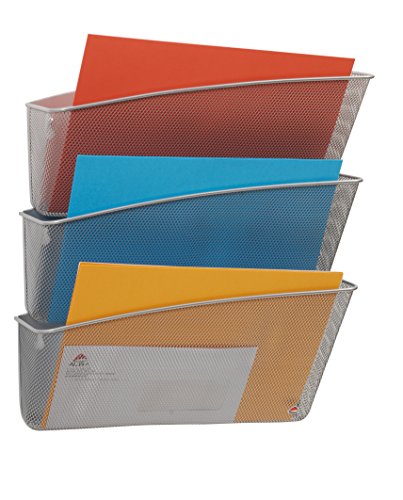 Preisvergleich Produktbild Alba MESHFILE M Dreiteiliges Wandbehälter Set, Stapelbare Mesh-Metall-Ablage