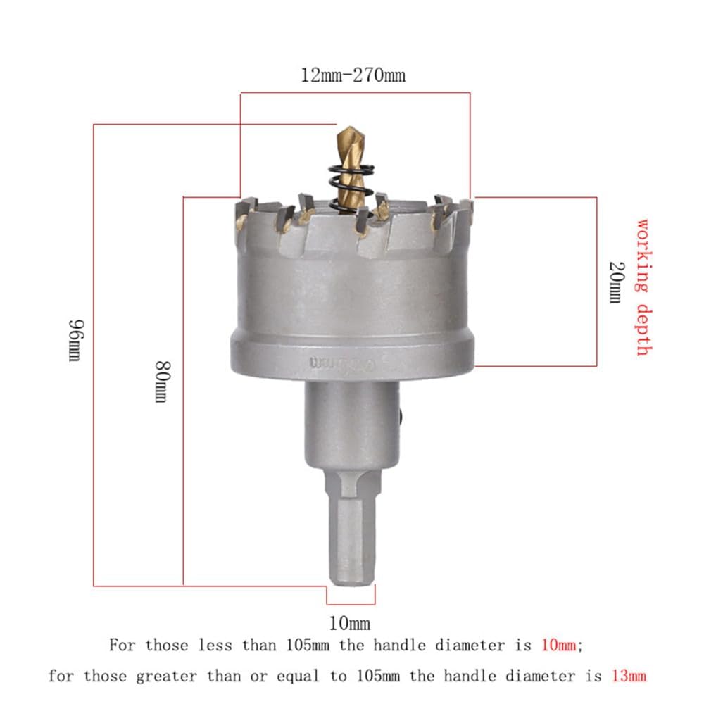 Sierra De Corona TCT De 12-270 Mm con Punta De Carburo De Tungsteno para Herramientas De Perforación De Corte De Chapa De Hierro Y Acero Inoxidable., 130mm