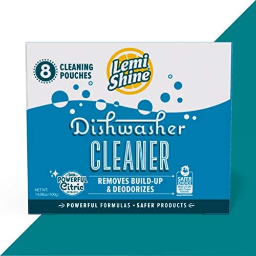 Lemi Shine Natural Dishwasher Cleaner - Dishwasher Cleaner and Deodorizer Powered by Citric Acid and a Natural Fresh Lemon Scent (8 Count)