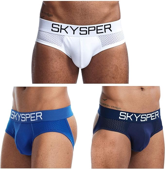 SKYSPER Men's Jockstrap Breathable Mesh 2pcs 3pcs 4pcs Jock Strap Male Underwear, Athletic Supporters for Men