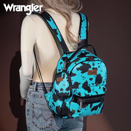 Image of Montana West Wrangler Cow Print Backpack Cute Daypacks Large Bookbag Purse for Women WG133-8603TQ