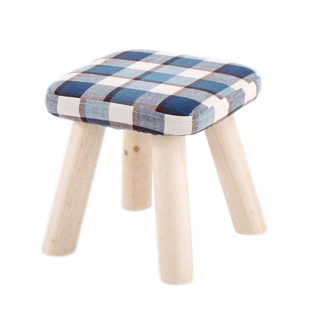 Banc à chaussures NMDCDH avec siège rembourré et jambes en bois bleu