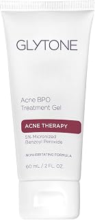 Glytone Acne BPO Treatment Gel - 5% Benzoyl Peroxide Spot Acne Treatment for Face - Cystic Breakout and Scar Medication - Non-Comedogenic Time-released Formula for Oily, Blemish-Prone Skin - 2 fl oz