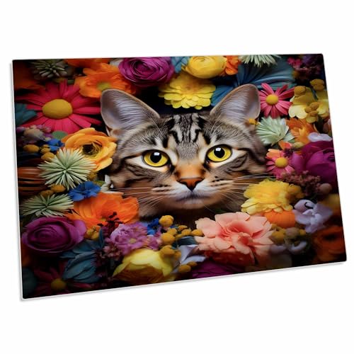 Pad mouse 3dRose gato American Shorthair con fondo floral miniatura 1