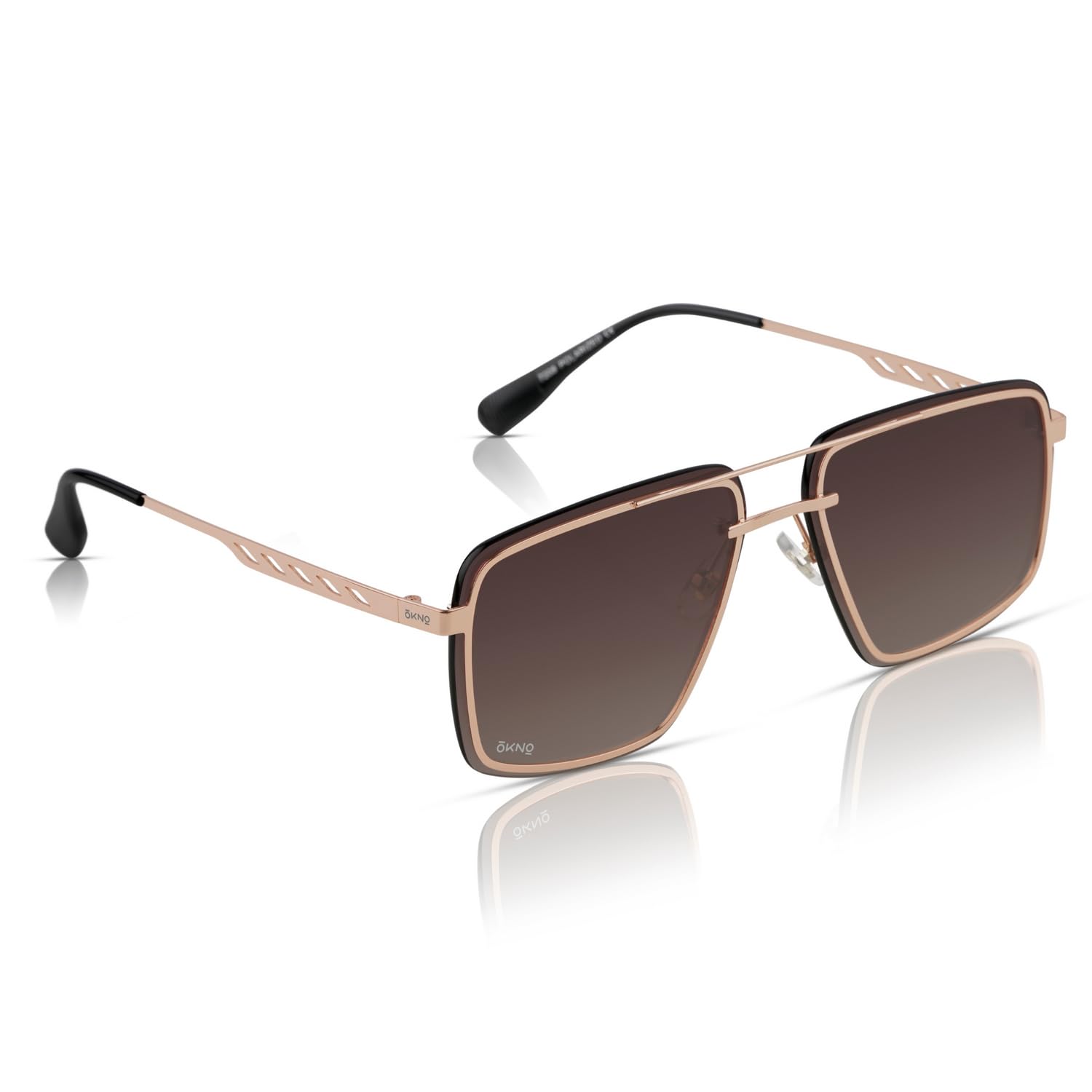 OKNO | Polarized Full Rim Square Metal Branded Stylish Sunglasses For Men & Women | 100% UV Protection Shades | Cricket Sports Cycling Driving | Large | Caleb-image-9