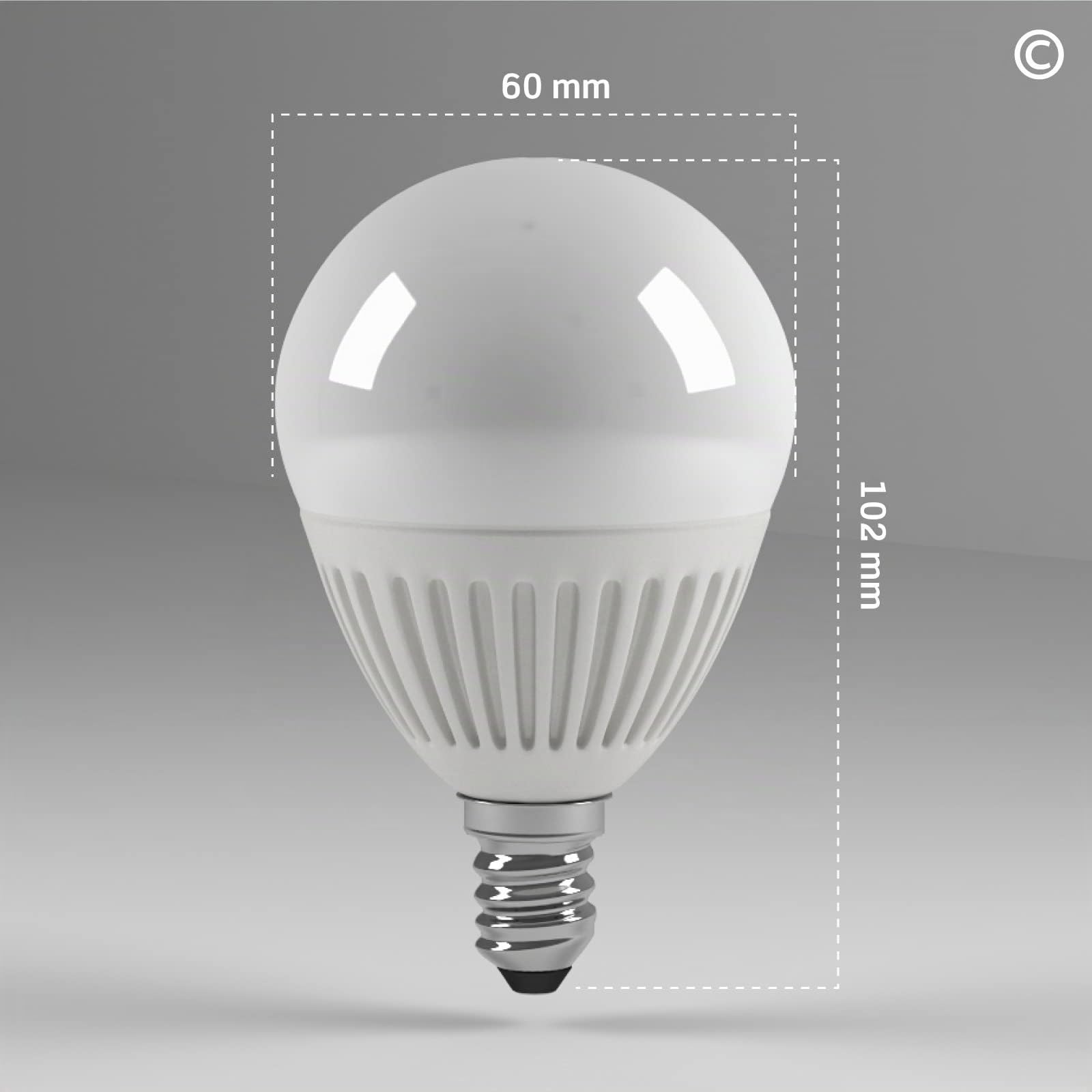 Eurocali 10x Lampadine LED Corpo in Ceramica E14 12W Opaca Professionale 1320 lumen - Forma: Miniglobo A60 - Luce Bianco Caldo 3000K