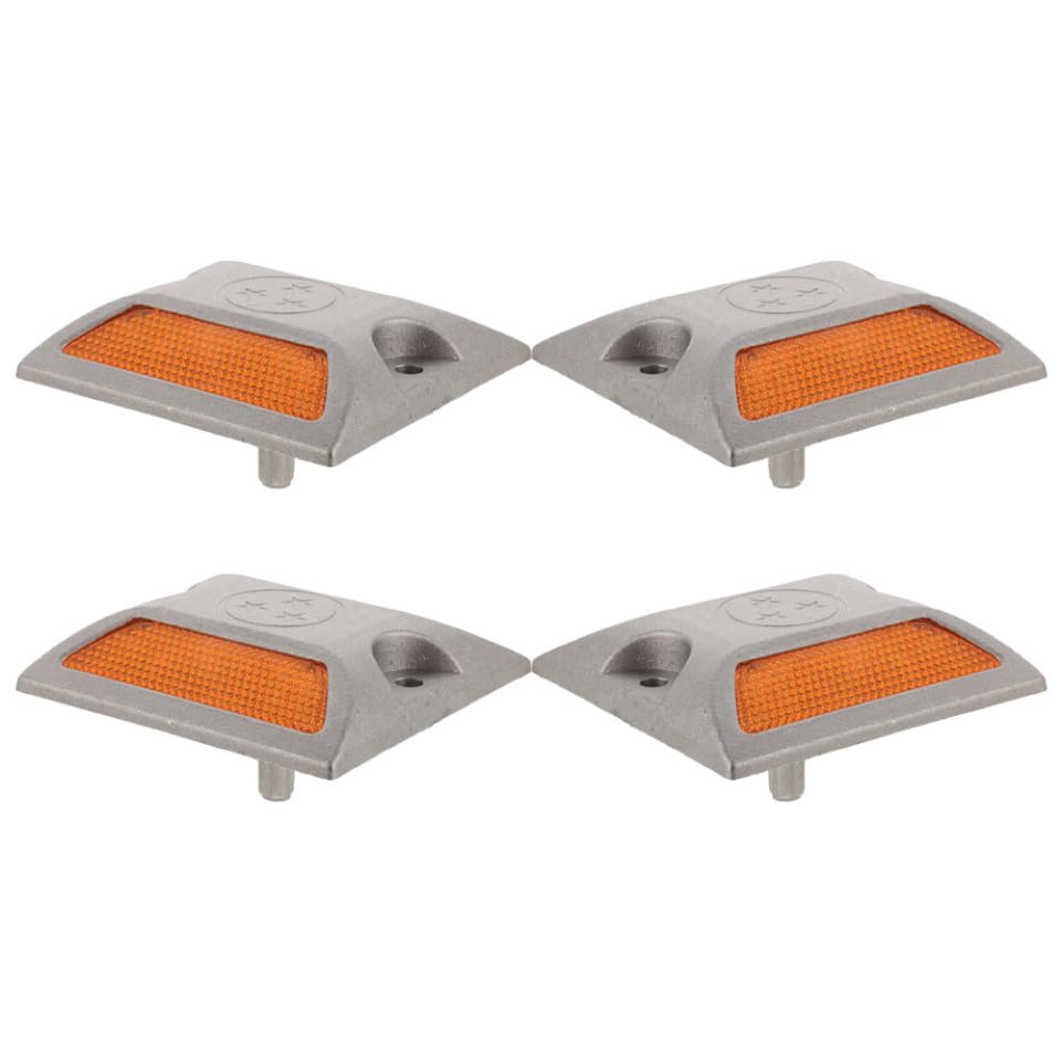 Ciieeo Tacchetti Riflettenti Stradali 4 Pezzi 3.66X3.66X2.17In Segnaletica Di Sicurezza Notturna Per Delimitazione Strade E Prevenzione Incidenti Esterna Resistente