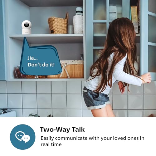 PHILIPS 3MP Wi-Fi Indoor 360 Degree Security Camera | CCTV for Home | 2K(1296p) Resolution, Pan Tilt Zoom, 2-Way Talk, Motion & Sound Detection | HSP3500 White 7 51es0Y++4vL