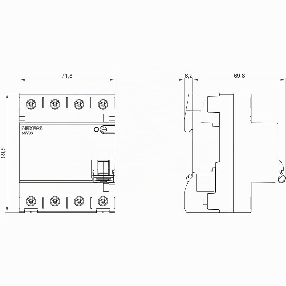 SIEMENS - Siemens 5SV33444 - Interruttore di protezione FI 3P+N TypB, ritardato, 30 mA 40 A, 400 V