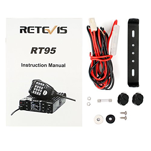 Retevis Rt95 Mobile Radio, Dual Band Mobile Transceiver, 200 Channels 180 Degree Rotatable Lcd Display, 2M 70Cm Mini Mobile Two Way Radio For Rv 4X4 Offroad (1 Pack) #TOP6
