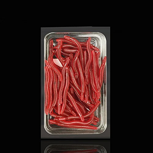 Origlam 50Pcs Bass Fishing Worms, Soft Plastic Worms, Drop Shot Worms, Soft Plastic Baits, Bass Fishing Lures, Worms Soft Stickbaits, Soft Worm Lures, Fresh Water Fishing Bait #TOP1