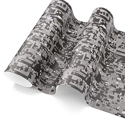 Dark Gray Camouflage Digital Camo Vinyl Wrap Decal Sticker Bubble Free Car Self Adhesive Film - 4