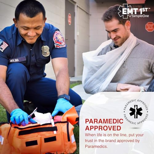 EMT 1st Emergency Responder First Aid Kit | Medical Trauma Bag for Disaster Preparedness | Perfect for Wilderness, Camping, Home, Car, & Office | Our Lightweight Kits Come with 40 Unique Items - Image 3
