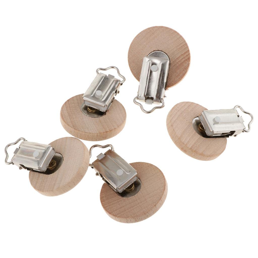 Meri SHOPP 5 Pieces Round Holes Wooden Dummy Pacifier Clip for Infant Baby 3.5mm As Per Description Baby | Feeding | Pacifier Clips & Cases - Image 7 thumbnail