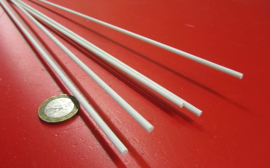 FRP Fiberglass Round Rod .125 (1/8) Thick x 5 Ft Length White 5 pcs 25 Feet