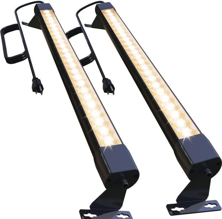 Luces LED de pared, 72 W, 4 pies, 2700 K, barra de luz LED blanca cálida, 120 V, 3850 lm, IP67, luces LED impermeables para exteriores, montaje en