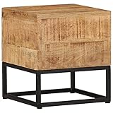 ZEYUAN Beistelltisch, Sofatisch, Druckertisch, Laptop Tisch, Couchtisch, Sofa Tisch, Kaffetisch, 30x30x33 cm Raues Mangoholz