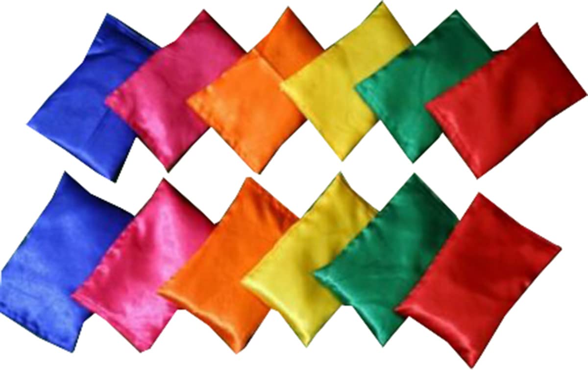 22YardsPro 12 Colourful Sports Day Bean Bags Throwing Catching Play PE Garden Game Juggling UK
