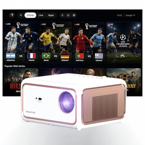 Image of OTEK Galaxy100 Smart Projector, Inbuilt Netflix & Prime, 1080P Native, 1100 ANSI Lumens, Auto Focus & Keystone, WiFi 6 & BT 5.4, 220 inch Display, Dual 8W Speakers