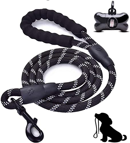 OUGE Correa Perro de 5 FT con Empuñadura Cómoda & Luz Altamente Reflectante para Correas de Perros Grandes y Medianas