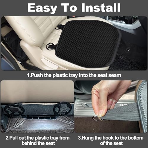 ZATOOTO Sitzkissen Auto Vordersitze 2 Stück, Sitzauflagen Vorne Gegen Schwitzen, Anti Rutsch Autositzschoner, Atmungsaktiv, Universal, Schwarz