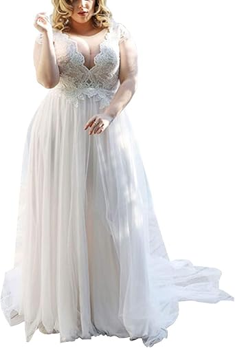 plus size beach wedding