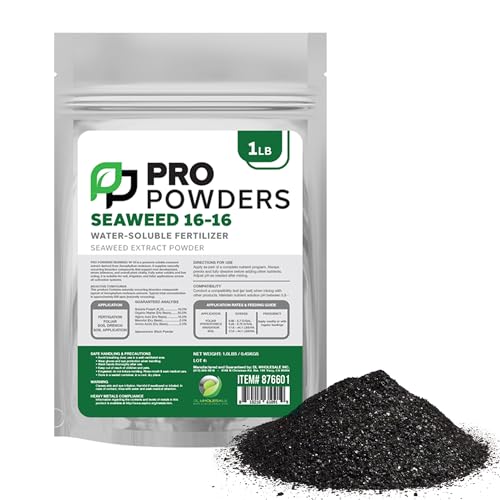 Pro Powders Cold Processed Seaweed Extract Powder 1LB - Ascophyllum Nodosum Kelp Extract - Makes up to 1800 Gallons - Supports Root Growth Stress Resistance & Nutrient Uptake