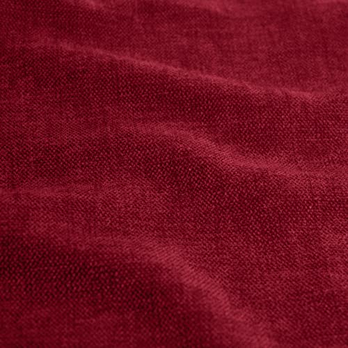 Encasa Homes Chenille Throw Pillow Covers 2 Pcs Set - Scarlet Red- 24 X 24 Inch / 60 X 60 Cm Textured Solid Colour, Soft & Smooth, Square Accent Decorative Cushion For Couch, Sofa, Chair & Bed #TOP3