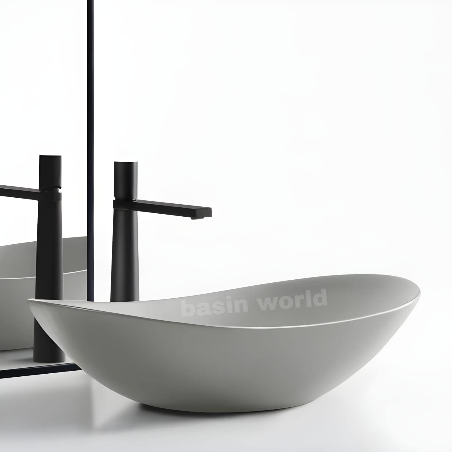BASIN WORLD Impoarted Ceramic Wash Basin | Luxurious Wash basin Table Top Bathroom Sink Wash MATT GREY Colour With HIGH TEMPERATURE (25 x 14.5 x 6 INCH) NCTT-288 (B0BQ2MQ2QM) Amazon Price History, Amazon Price Tracker
