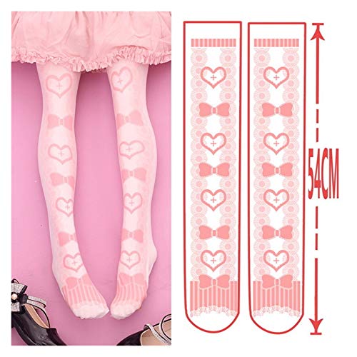 Chaussettes bas rose à bowknot doux pour étudiantes taille unique - 2