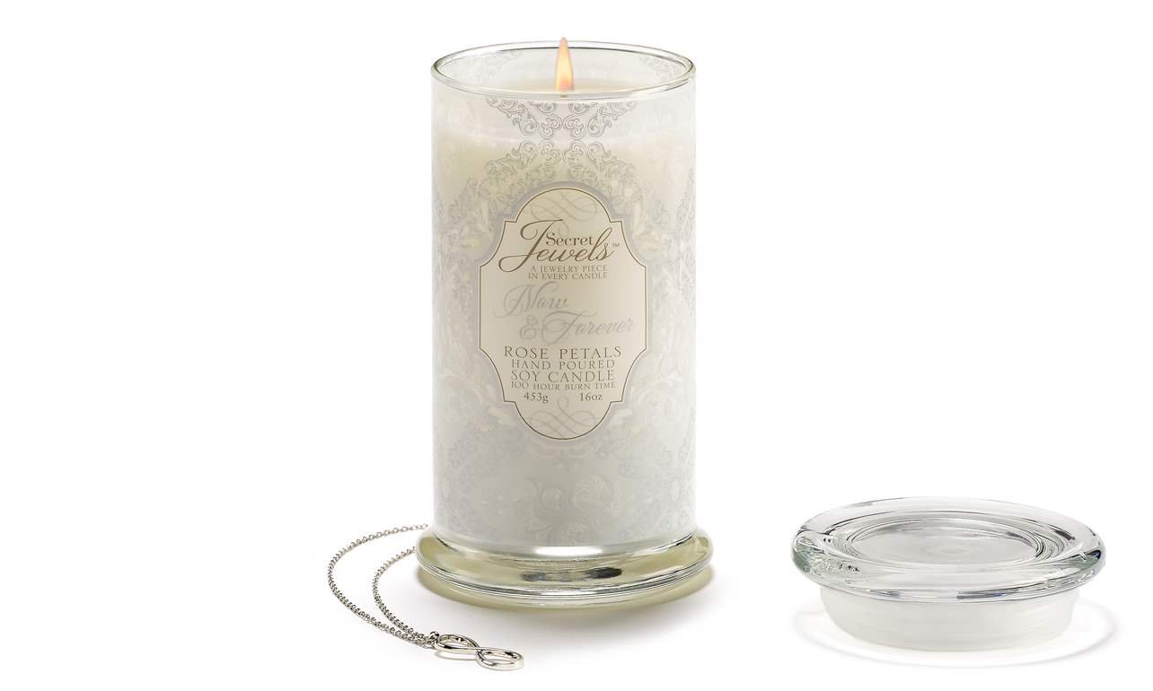 Secret Jewels Rose Petals Scented Now and Forever Candle Jar, 16 oz : Home & Kitchen
