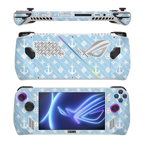Image of MightySkins Carbon Fiber Skin Compatible with Asus ROG Ally - Baby Blue Designer | Protective, Durable Textured Carbon Fiber Finish | Easy to Apply