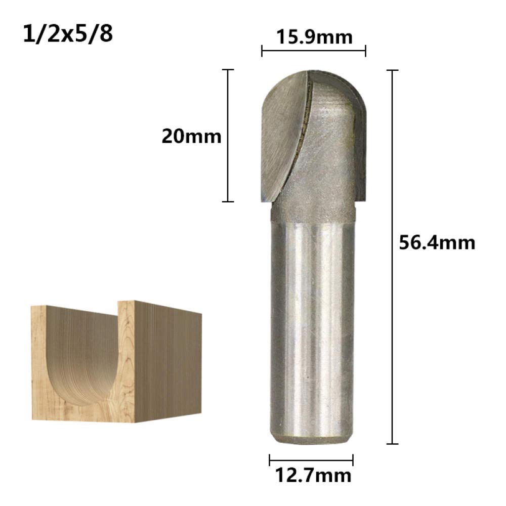 1pc 1/2" Shank Ball Nose End Mills for Wood Milling Machine Router Bit Carbide Corner Rounding Milling Cutter Core Box Bit-1pc 12.7x15.9mm