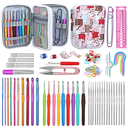 Tundi 99er-pack Ergonomisches Häkelset, Häkelset Mit Weichem Griff, Komplettes Häkelset, Praktisches Strick- Und Häkelzubehör Für DIY-garnliebhaber Cover