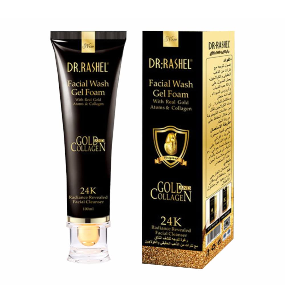 DR.RASHEL Facial wash Gel Foam with Real Gold Atoms & Collagen Radiance Revealed Facial