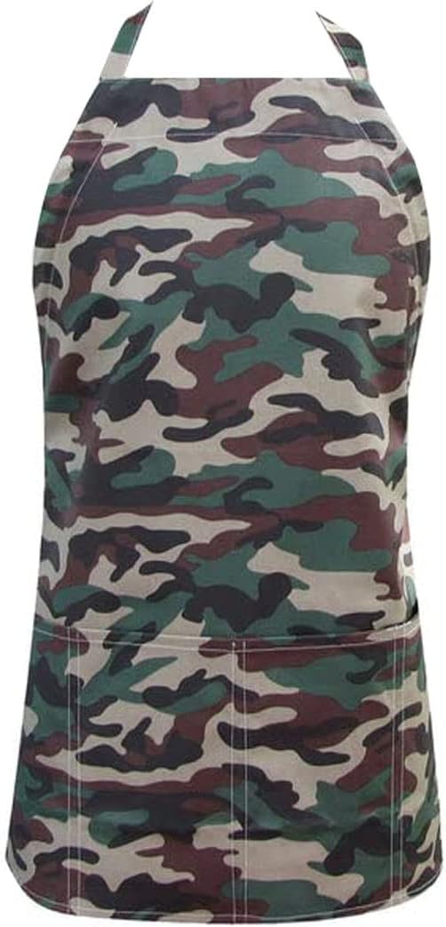 Two Lumps of Sugar Camo Utility Apron, 25-inch Length, Cooking, Baking, Grilling, 100% cotton, Exclusive Stain and Water Repellent