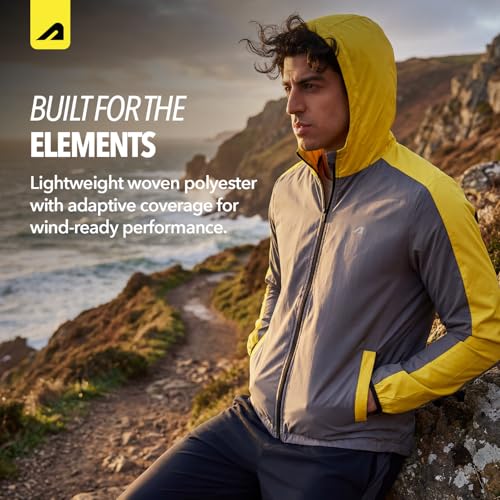 Image of Boldfit Men's Polyester Standard Length Windcheater Jacket, Lightweight & Wind-Resistant with Reflective Bike Jacket, Relaxed Fit-Stylish Windbreaker for Outdoor & Biking