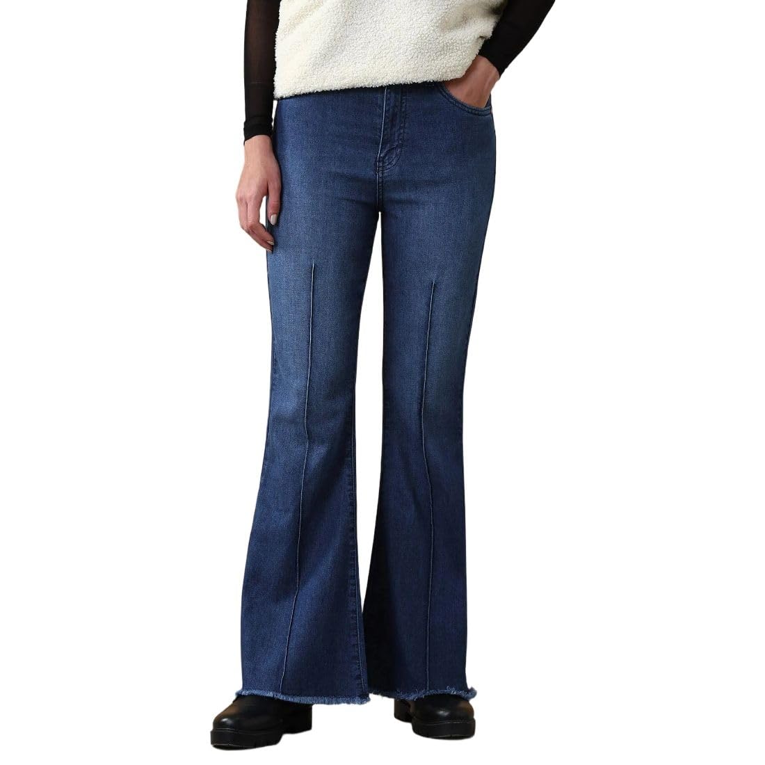 flying machine Women's Extreme Flare Fit Jeans| Solid | High Rise | Stretchable | Jeans for Woman-picture-31