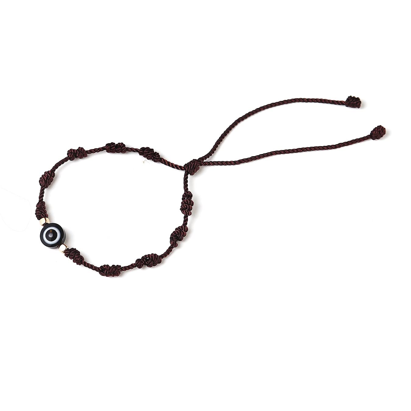 Caiyao Evil Eye Bracelet - Handmade Adjustable Red Black String Knot Lucky Kabbalah Protection Bracelet